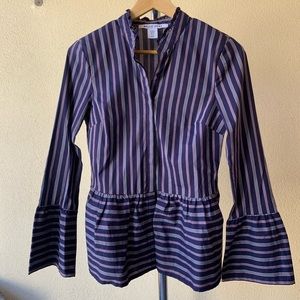 Belle Vere blue long sleeve stripe top Sz XS